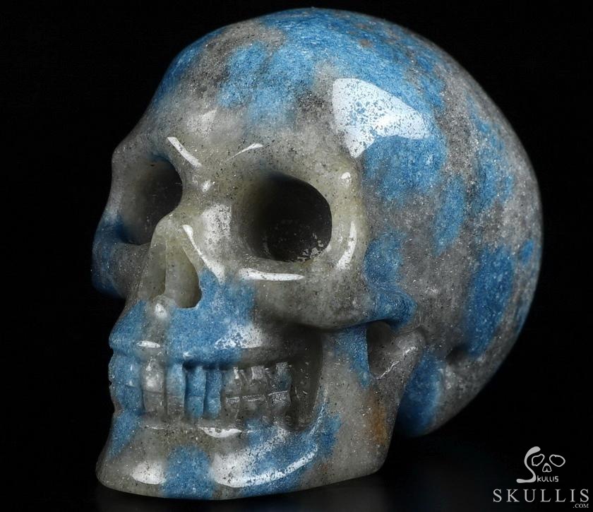 LONG AWAITED NEW STONE, 2.0" K2 Azurite Granite Carved Crystal Skull LONG AWAITED NEW STONE, 2.0" K2 Azurite Granite Carved Crystal Skull