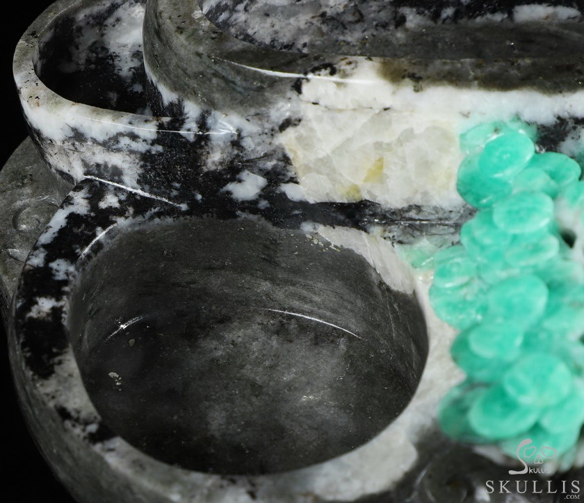 Gemstone 5.3" Emerald Carved Crystal Ashtray, Crystal Healing Gemstone 5.3" Emerald Carved Crystal Ashtray, Crystal Healing