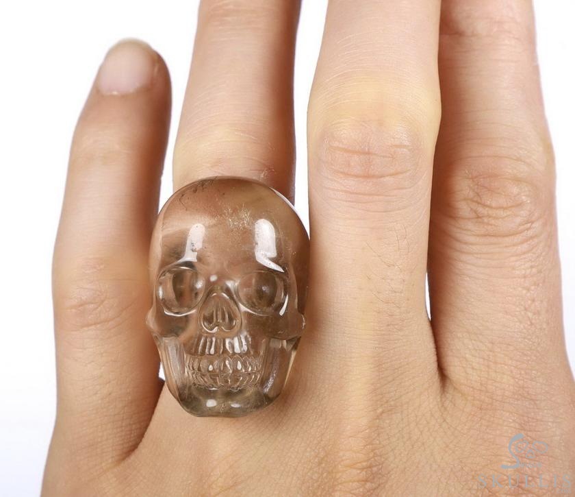 The Poetic Dreamer - US size 8 Smoky Quartz Rock Crystal Hand Carved Crystal Skull Ring, Crystal Healing Skull Jewelry, for Women & Men The Poetic Dreamer - US size 8 Smoky Quartz Rock Crystal Hand Carved Crystal Skull Ring, Crystal Healing Skull Jewelry, for Women & Men