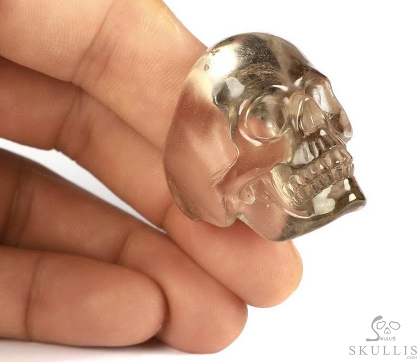 The Poetic Dreamer - US size 8 Smoky Quartz Rock Crystal Hand Carved Crystal Skull Ring, Crystal Healing Skull Jewelry, for Women & Men The Poetic Dreamer - US size 8 Smoky Quartz Rock Crystal Hand Carved Crystal Skull Ring, Crystal Healing Skull Jewelry, for Women & Men