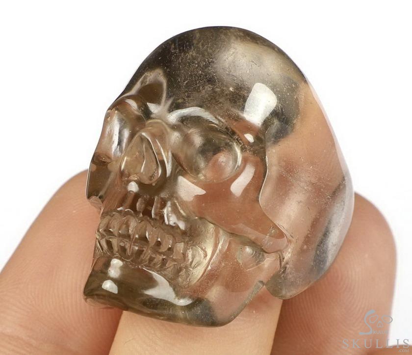 The Poetic Dreamer - US size 8 Smoky Quartz Rock Crystal Hand Carved Crystal Skull Ring, Crystal Healing Skull Jewelry, for Women & Men The Poetic Dreamer - US size 8 Smoky Quartz Rock Crystal Hand Carved Crystal Skull Ring, Crystal Healing Skull Jewelry, for Women & Men