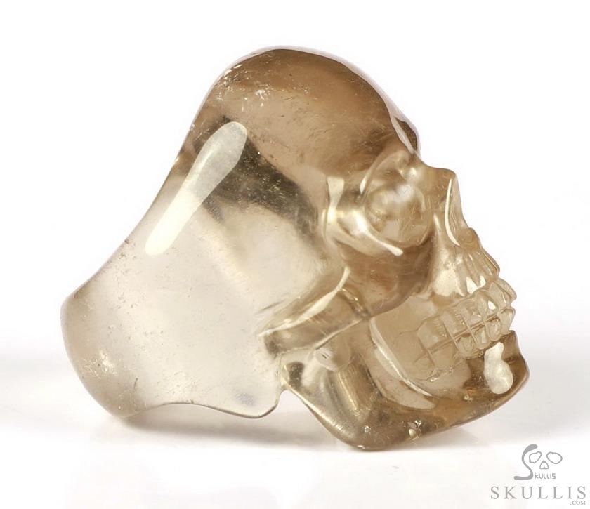 The Poetic Dreamer - US size 8 Smoky Quartz Rock Crystal Hand Carved Crystal Skull Ring, Crystal Healing Skull Jewelry, for Women & Men The Poetic Dreamer - US size 8 Smoky Quartz Rock Crystal Hand Carved Crystal Skull Ring, Crystal Healing Skull Jewelry, for Women & Men