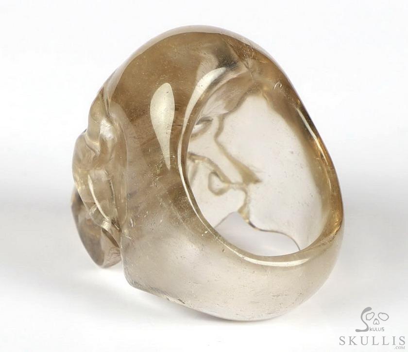 The Poetic Dreamer - US size 8 Smoky Quartz Rock Crystal Hand Carved Crystal Skull Ring, Crystal Healing Skull Jewelry, for Women & Men The Poetic Dreamer - US size 8 Smoky Quartz Rock Crystal Hand Carved Crystal Skull Ring, Crystal Healing Skull Jewelry, for Women & Men