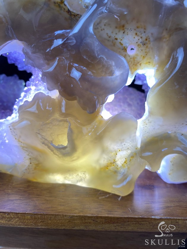 8.0" Agate Amethyst Geode Carved Smilodon SABER-TOOTHED Tiger/Cat Skull & Scorpion 8.0" Agate Amethyst Geode Carved Smilodon SABER-TOOTHED Tiger/Cat Skull & Scorpion