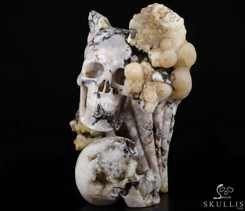 9.3" Sakura Agate Carved Crystal SkullS Crystal Healing 9.3" Sakura Agate Carved Crystal SkullS Crystal Healing