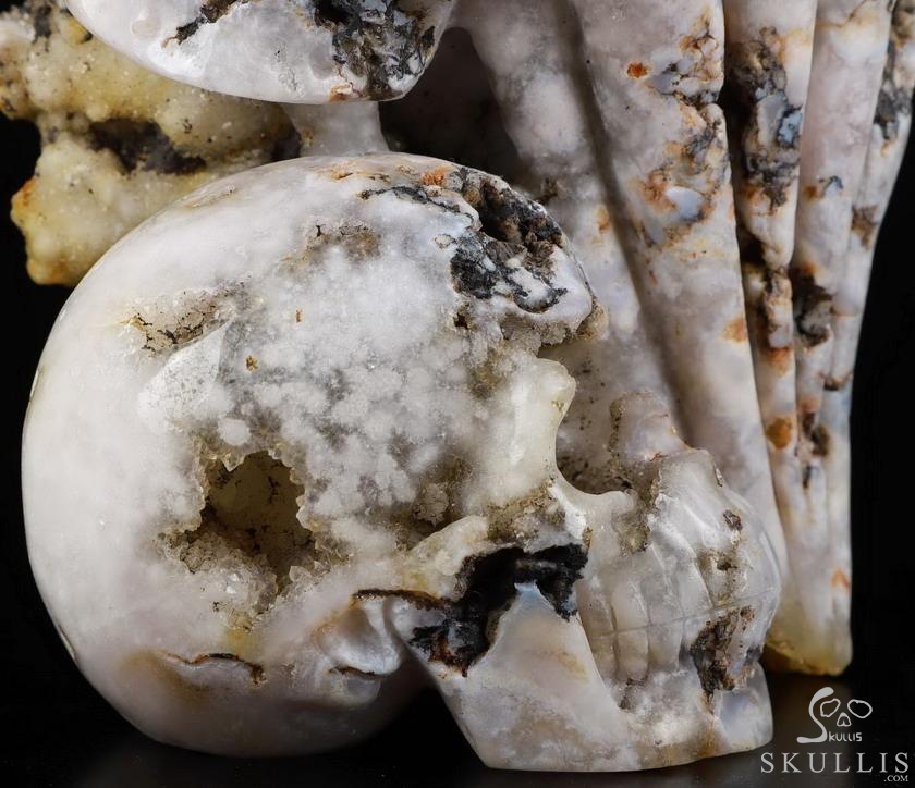 9.3" Sakura Agate Carved Crystal SkullS Crystal Healing 9.3" Sakura Agate Carved Crystal SkullS Crystal Healing