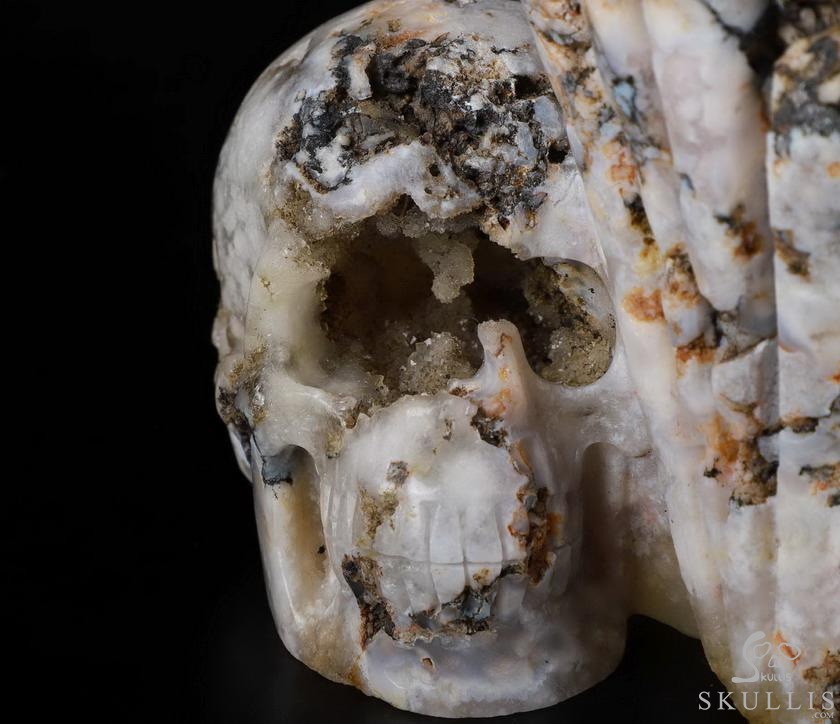 9.3" Sakura Agate Carved Crystal SkullS Crystal Healing 9.3" Sakura Agate Carved Crystal SkullS Crystal Healing