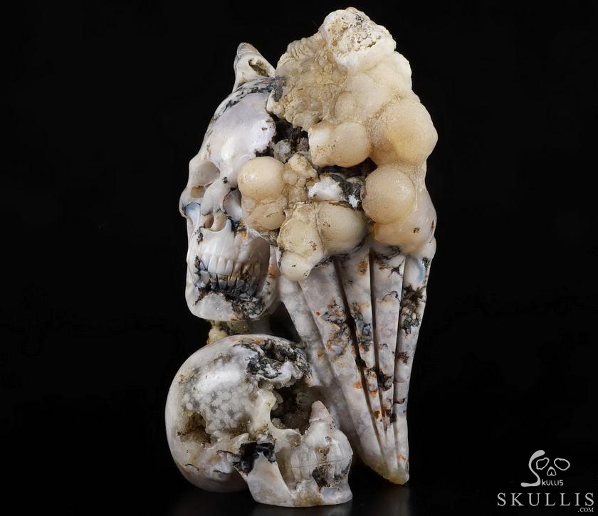 9.3" Sakura Agate Carved Crystal SkullS Crystal Healing 9.3" Sakura Agate Carved Crystal SkullS Crystal Healing