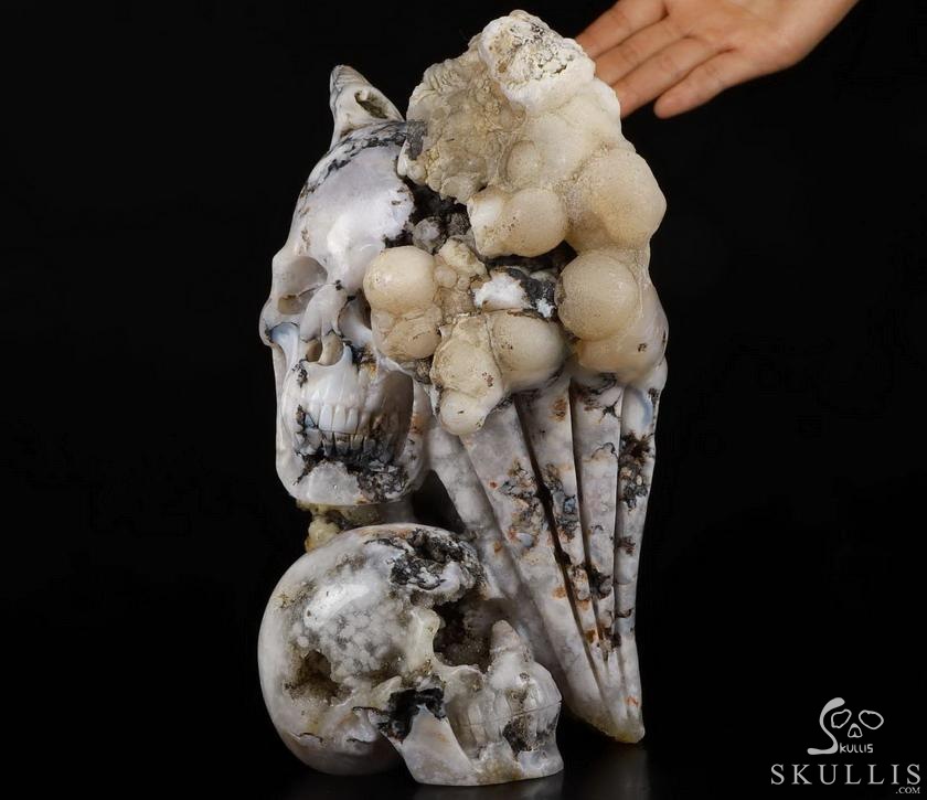 9.3" Sakura Agate Carved Crystal SkullS Crystal Healing 9.3" Sakura Agate Carved Crystal SkullS Crystal Healing