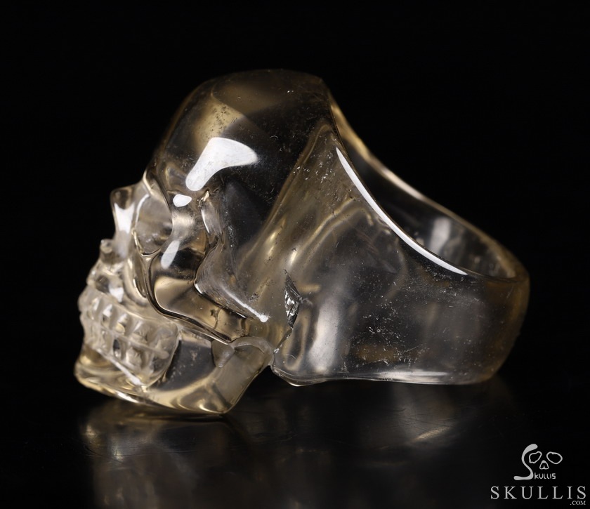 The Poetic Dreamer - US size 13 Smoky Quartz Rock Crystal Hand Carved Crystal Skull Ring, Crystal Healing Skull Jewelry, for Women & Men The Poetic Dreamer - US size 13 Smoky Quartz Rock Crystal Hand Carved Crystal Skull Ring, Crystal Healing Skull Jewelry, for Women & Men