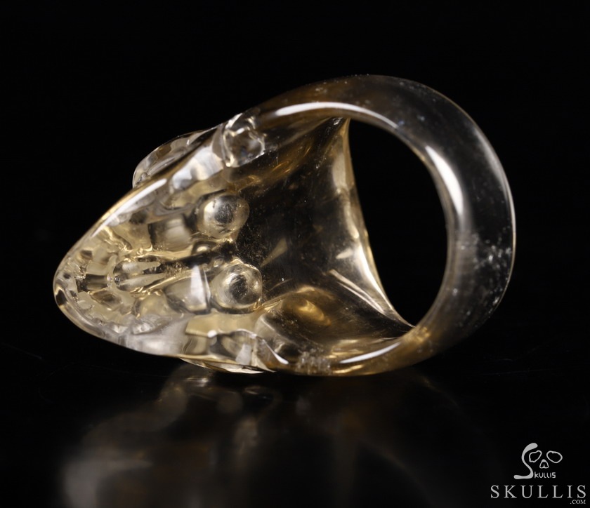 The Poetic Dreamer - US size 13 Smoky Quartz Rock Crystal Hand Carved Crystal Skull Ring, Crystal Healing Skull Jewelry, for Women & Men The Poetic Dreamer - US size 13 Smoky Quartz Rock Crystal Hand Carved Crystal Skull Ring, Crystal Healing Skull Jewelry, for Women & Men