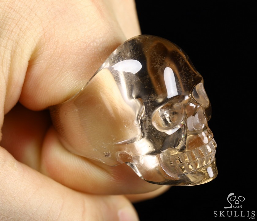 The Poetic Dreamer - US size 13 Smoky Quartz Rock Crystal Hand Carved Crystal Skull Ring, Crystal Healing Skull Jewelry, for Women & Men The Poetic Dreamer - US size 13 Smoky Quartz Rock Crystal Hand Carved Crystal Skull Ring, Crystal Healing Skull Jewelry, for Women & Men