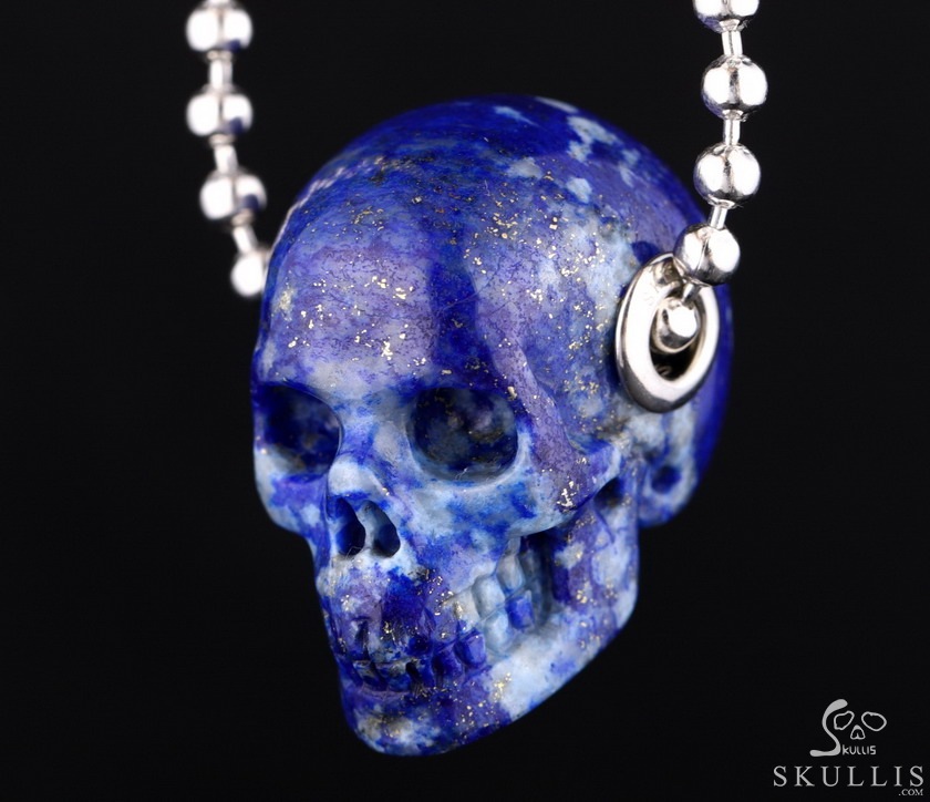 Skullis Signature 1.1" Lapis Lazuli Hand Carved Crystal Skull Pendant, Crystal Healing Skull Jewelry, for Women & Men Skullis Signature 1.1" Lapis Lazuli Hand Carved Crystal Skull Pendant, Crystal Healing Skull Jewelry, for Women & Men