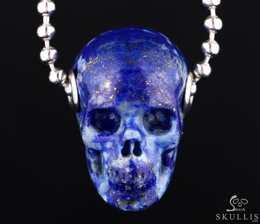 Skullis Signature 1.1" Lapis Lazuli Hand Carved Crystal Skull Pendant, Crystal Healing Skull Jewelry, for Women & Men Skullis Signature 1.1" Lapis Lazuli Hand Carved Crystal Skull Pendant, Crystal Healing Skull Jewelry, for Women & Men