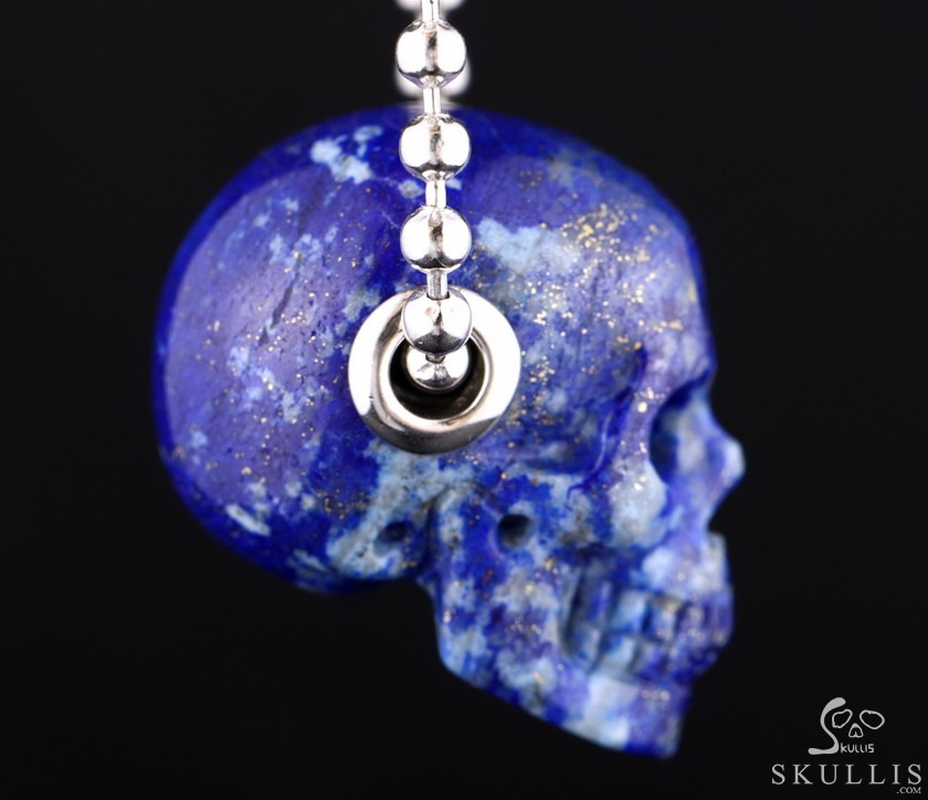 Skullis Signature 1.1" Lapis Lazuli Hand Carved Crystal Skull Pendant, Crystal Healing Skull Jewelry, for Women & Men Skullis Signature 1.1" Lapis Lazuli Hand Carved Crystal Skull Pendant, Crystal Healing Skull Jewelry, for Women & Men