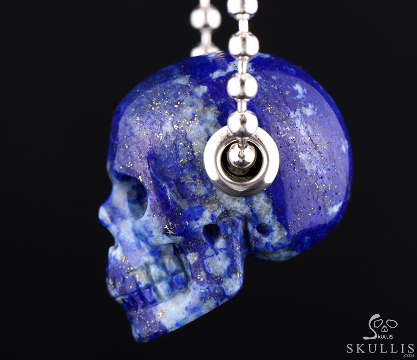 Skullis Signature 1.1" Lapis Lazuli Hand Carved Crystal Skull Pendant, Crystal Healing Skull Jewelry, for Women & Men Skullis Signature 1.1" Lapis Lazuli Hand Carved Crystal Skull Pendant, Crystal Healing Skull Jewelry, for Women & Men