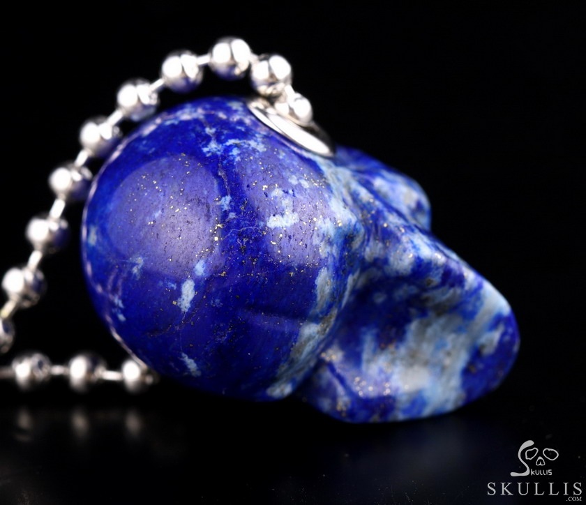 Skullis Signature 1.1" Lapis Lazuli Hand Carved Crystal Skull Pendant, Crystal Healing Skull Jewelry, for Women & Men Skullis Signature 1.1" Lapis Lazuli Hand Carved Crystal Skull Pendant, Crystal Healing Skull Jewelry, for Women & Men