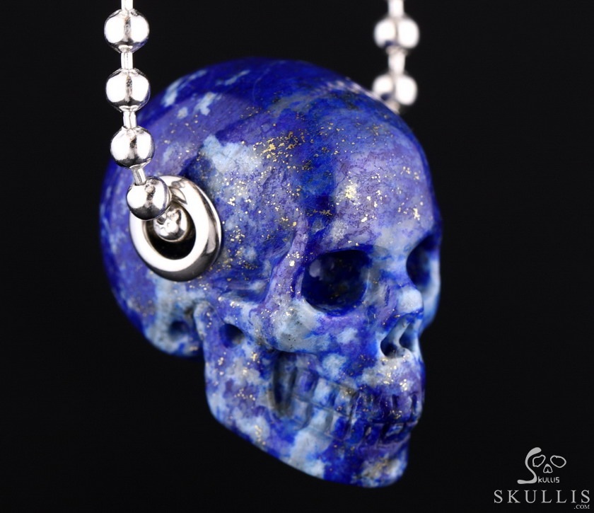 Skullis Signature 1.1" Lapis Lazuli Hand Carved Crystal Skull Pendant, Crystal Healing Skull Jewelry, for Women & Men Skullis Signature 1.1" Lapis Lazuli Hand Carved Crystal Skull Pendant, Crystal Healing Skull Jewelry, for Women & Men