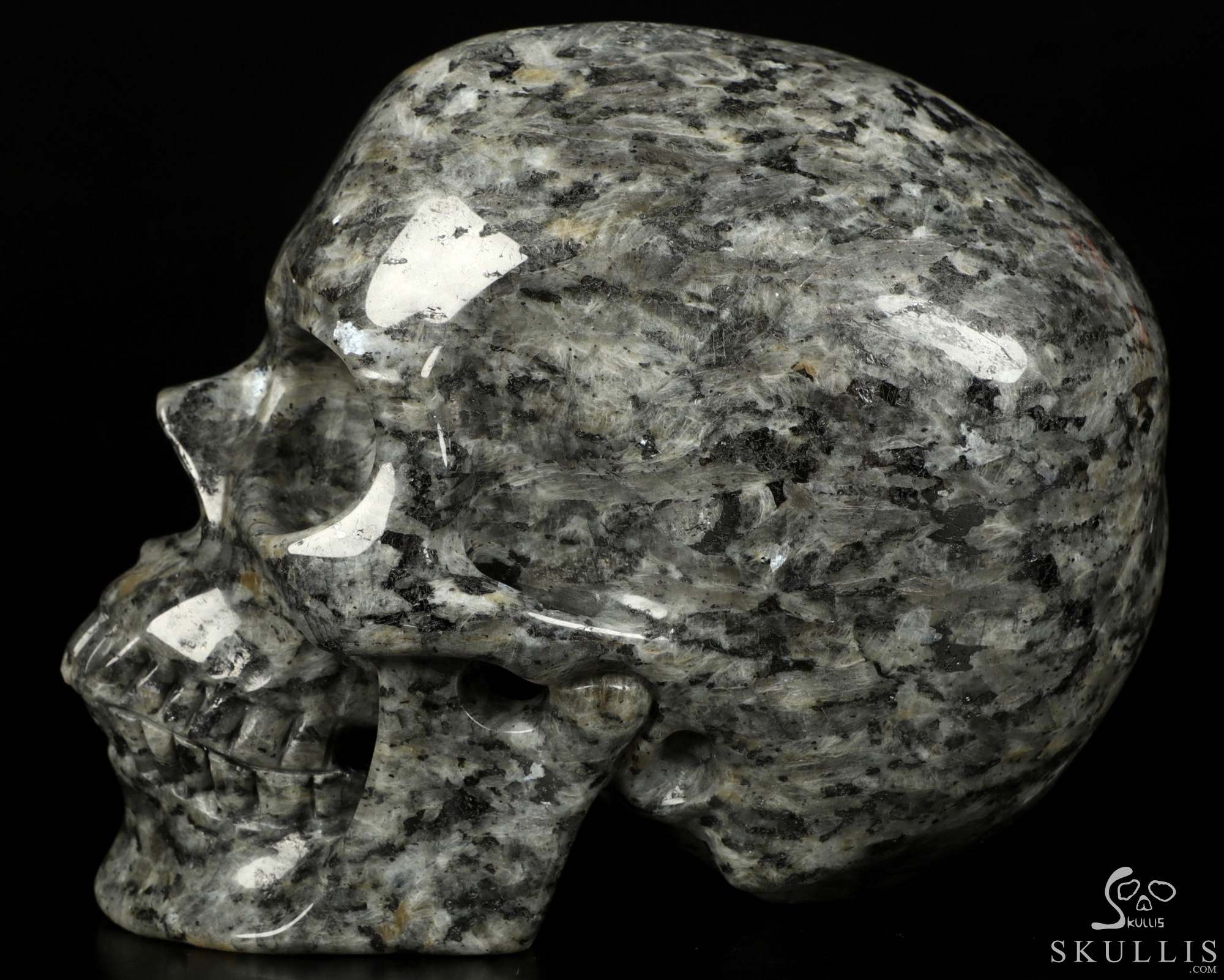 7.0" larvikite Carved Crystal Skull,Super Realistic, Crystal Healing 7.0" larvikite Carved Crystal Skull,Super Realistic, Crystal Healing