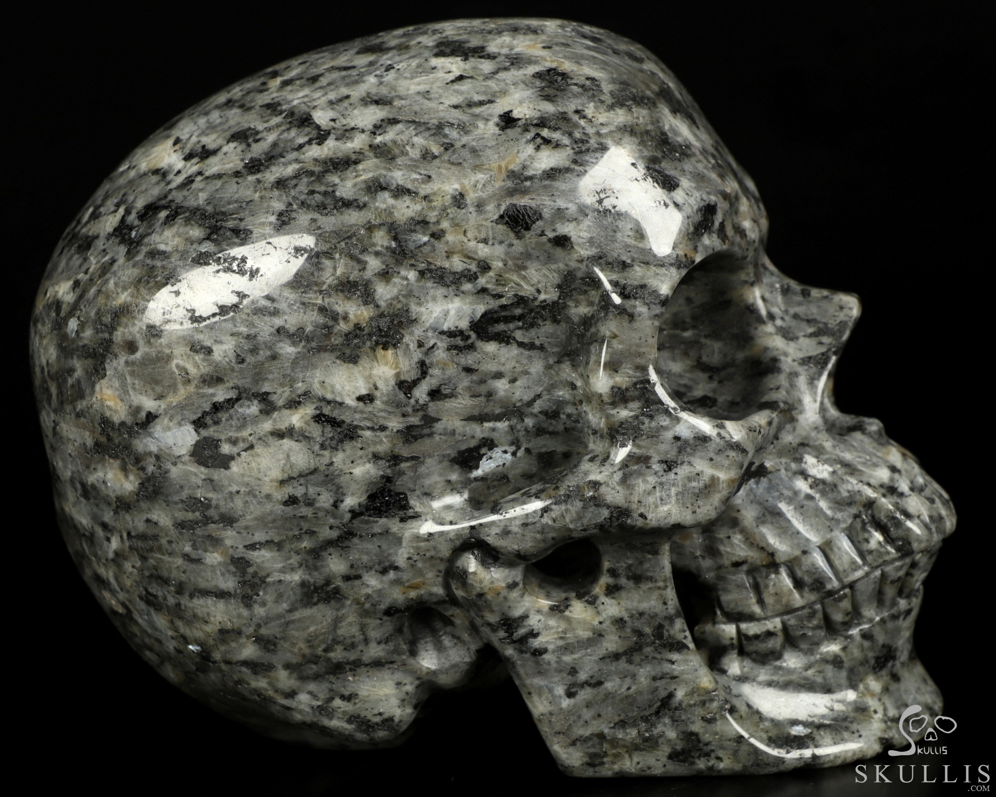 7.0" larvikite Carved Crystal Skull,Super Realistic, Crystal Healing 7.0" larvikite Carved Crystal Skull,Super Realistic, Crystal Healing