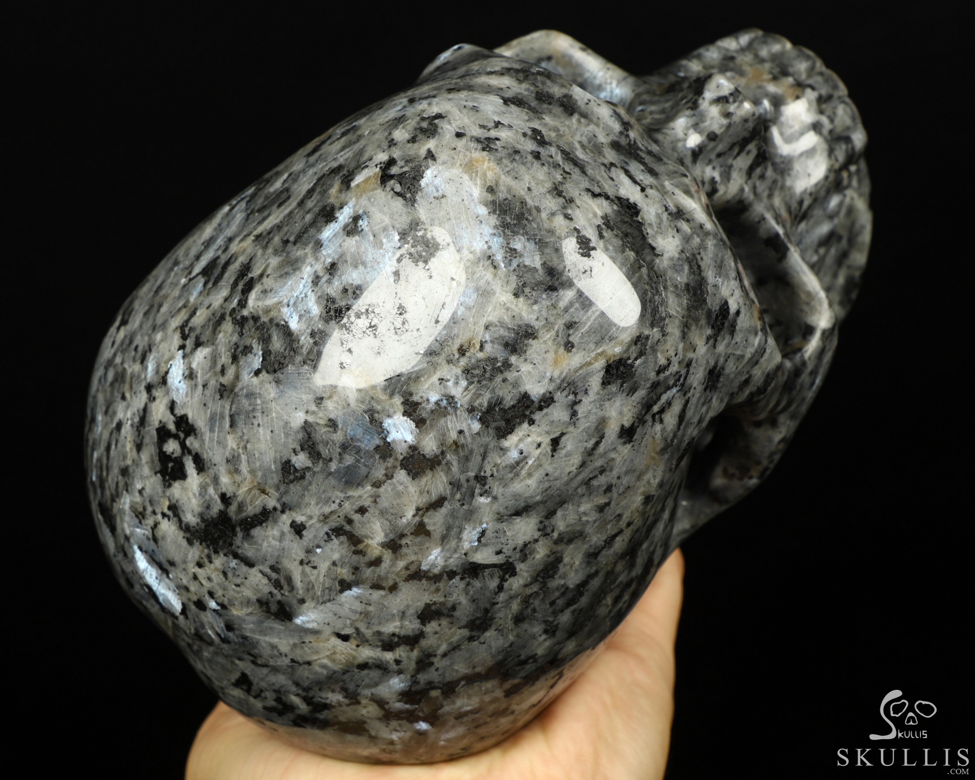 7.0" larvikite Carved Crystal Skull,Super Realistic, Crystal Healing 7.0" larvikite Carved Crystal Skull,Super Realistic, Crystal Healing