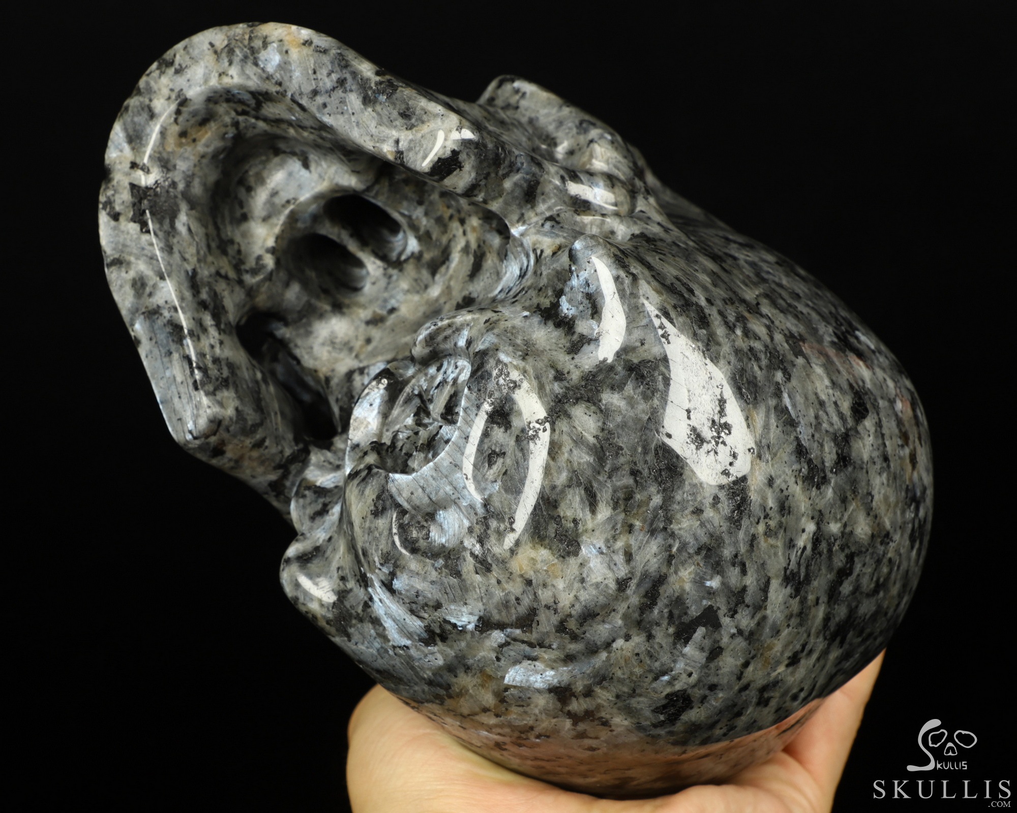 7.0" larvikite Carved Crystal Skull,Super Realistic, Crystal Healing 7.0" larvikite Carved Crystal Skull,Super Realistic, Crystal Healing