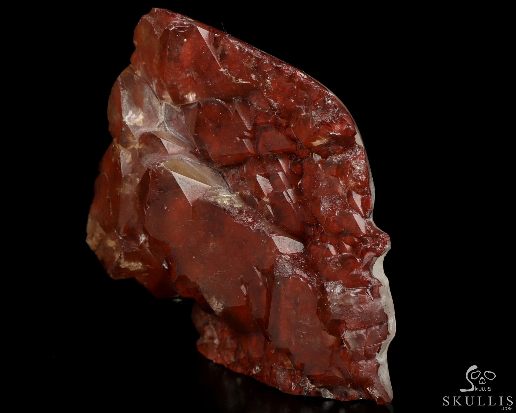 3.1" Red Quartz Carved Crystal Skull, Crystal Healing 3.1" Red Quartz Carved Crystal Skull, Crystal Healing