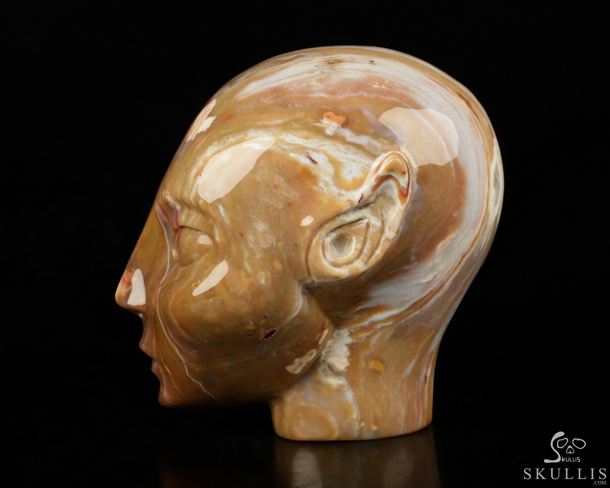 4.2" Petrified Wood Carved Fairy Elf Alien Crystal Skull Companion Sculpture, Crystal Healing Crystal Skull 4.2" Petrified Wood Carved Fairy Elf Alien Crystal Skull Companion Sculpture, Crystal Healing Crystal Skull