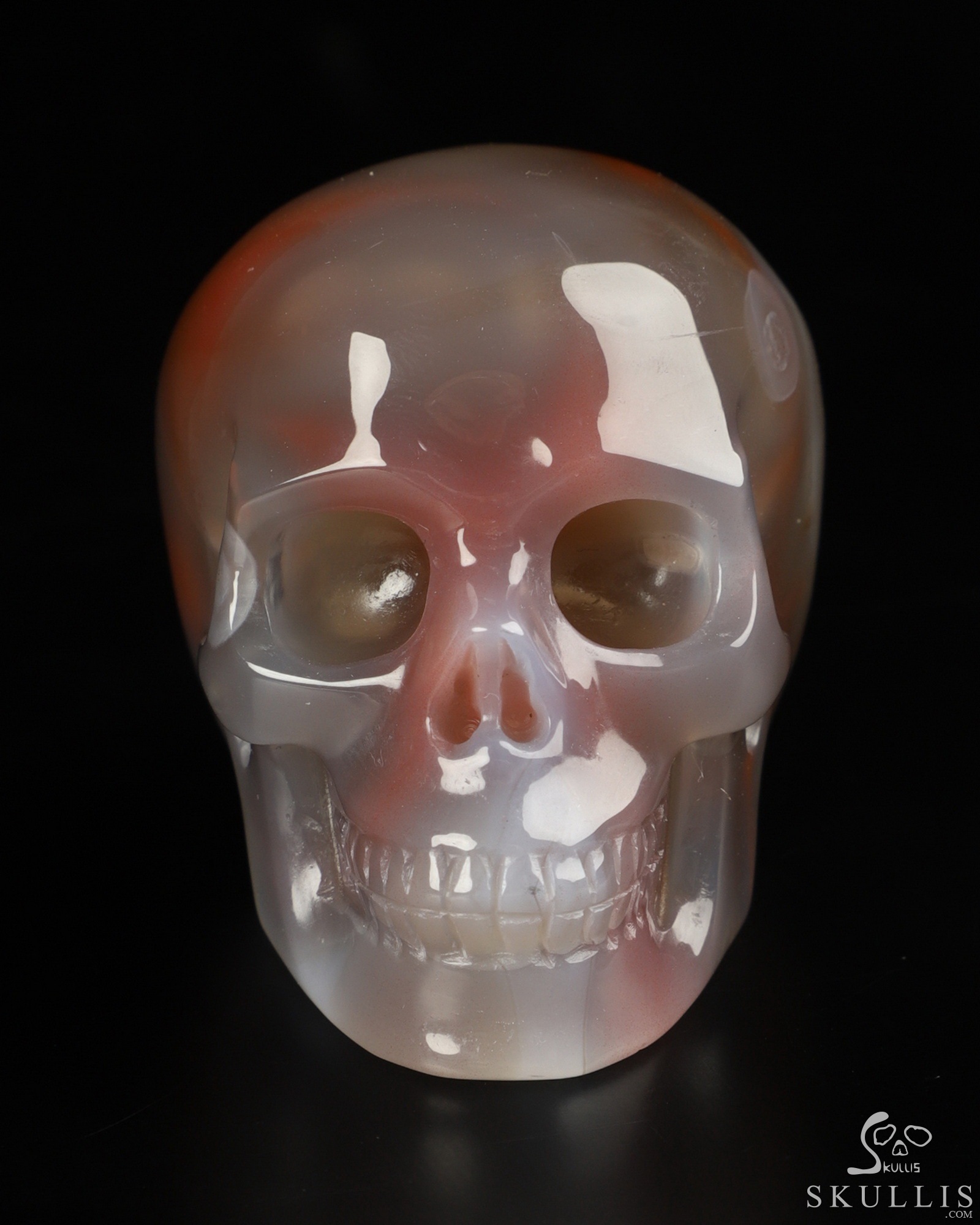 Gemstone 2.0" Mozambique Agate Hand Carved Crystal Skull, Realistic, Crystal Healing Gemstone 2.0" Mozambique Agate Hand Carved Crystal Skull, Realistic, Crystal Healing