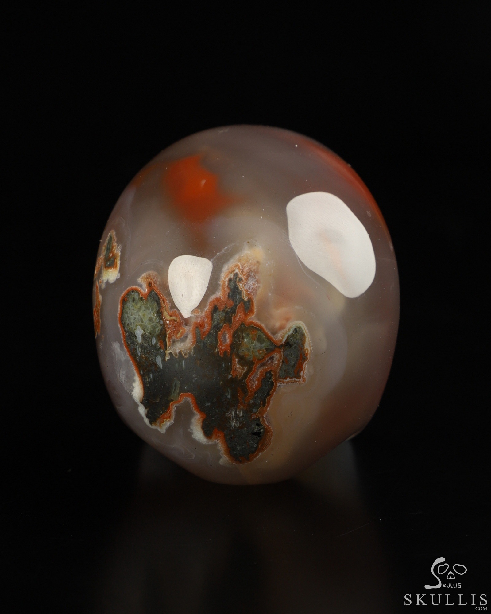 Gemstone 2.0" Mozambique Agate Hand Carved Crystal Skull, Realistic, Crystal Healing Gemstone 2.0" Mozambique Agate Hand Carved Crystal Skull, Realistic, Crystal Healing