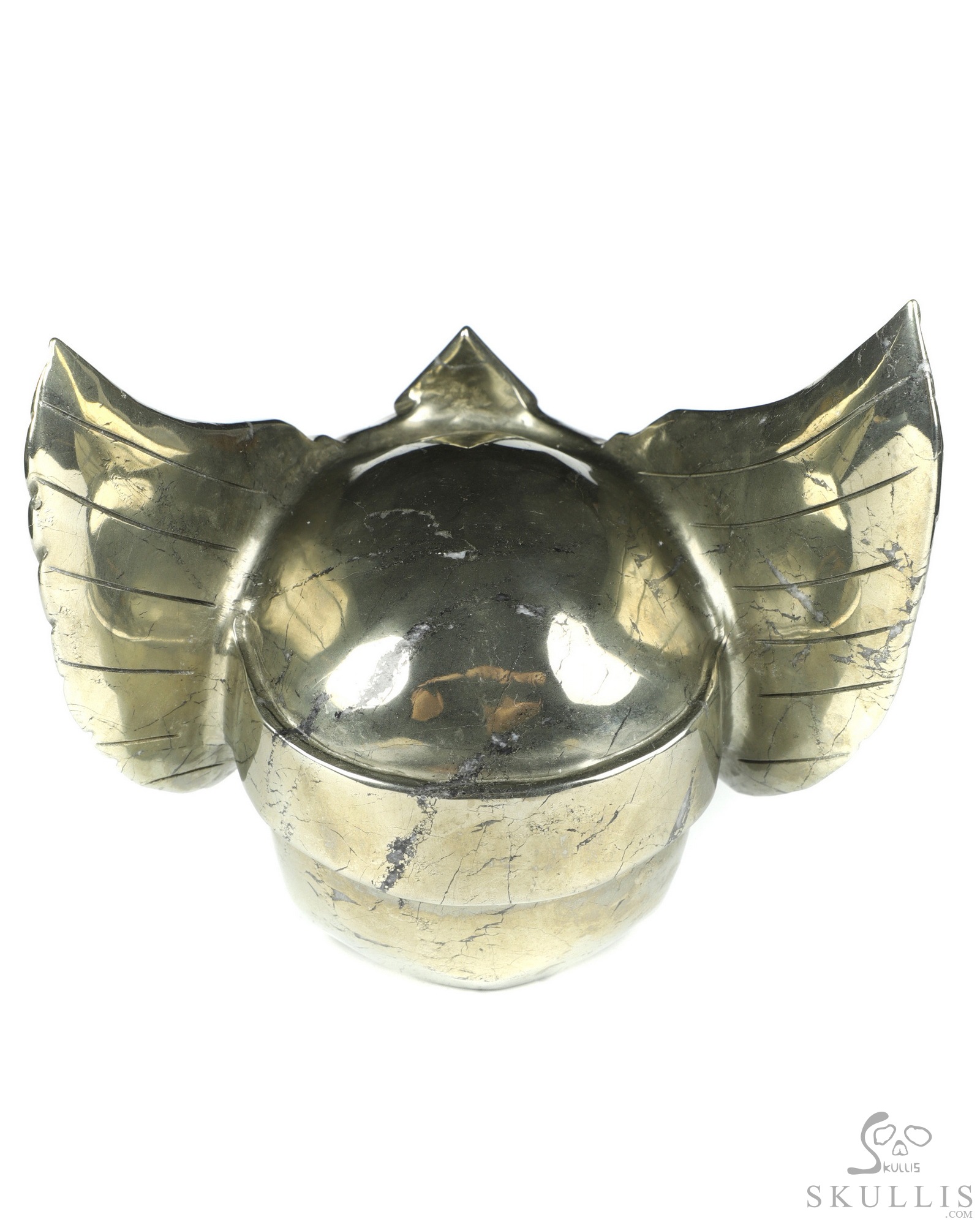 5.9" Pyrite Carved Crystal Guardian Skull, Crystal Healing 5.9" Pyrite Carved Crystal Guardian Skull, Crystal Healing