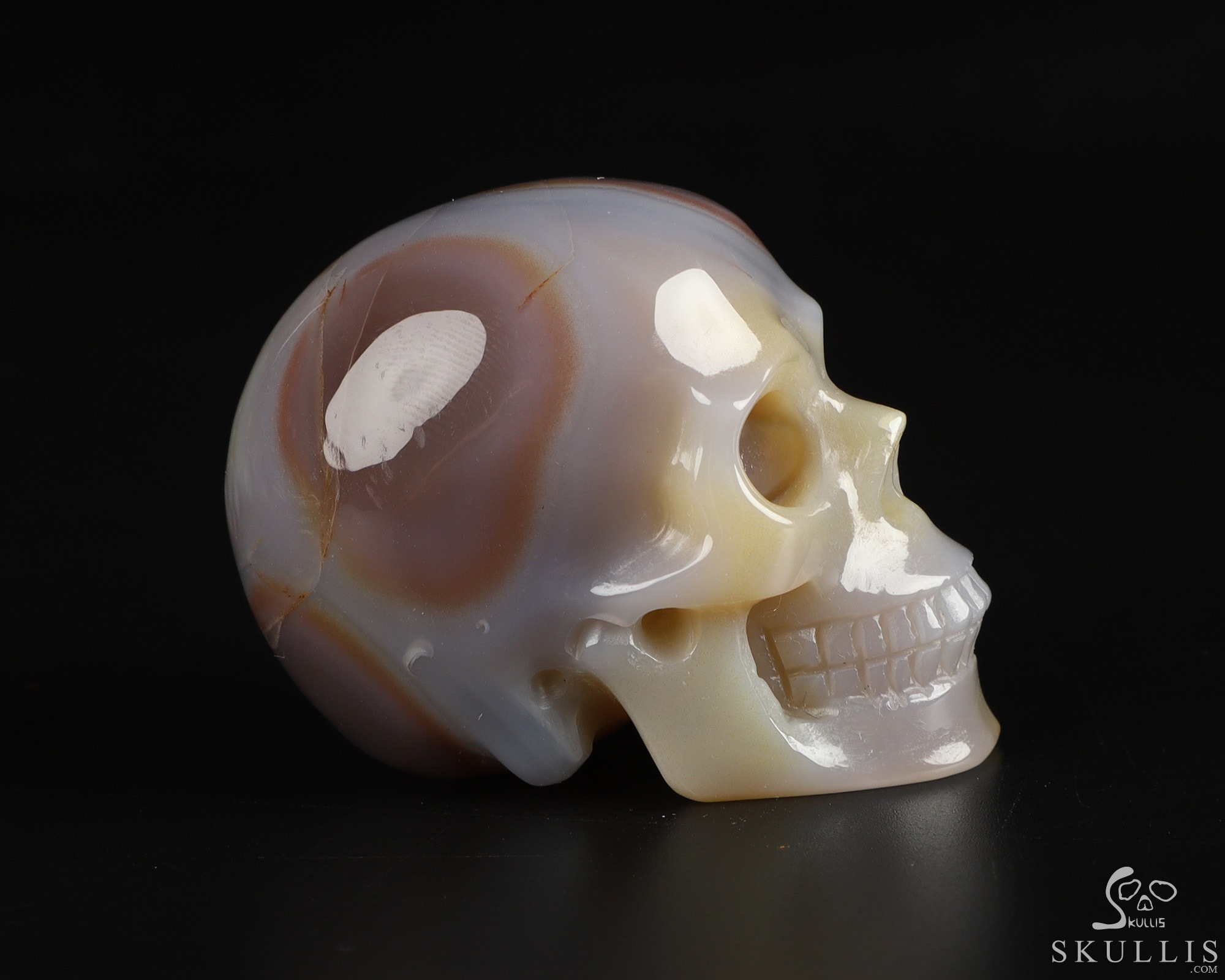 2.0" Agate Hand Carved Crystal Skull, Realistic, Crystal Healing 2.0" Agate Hand Carved Crystal Skull, Realistic, Crystal Healing