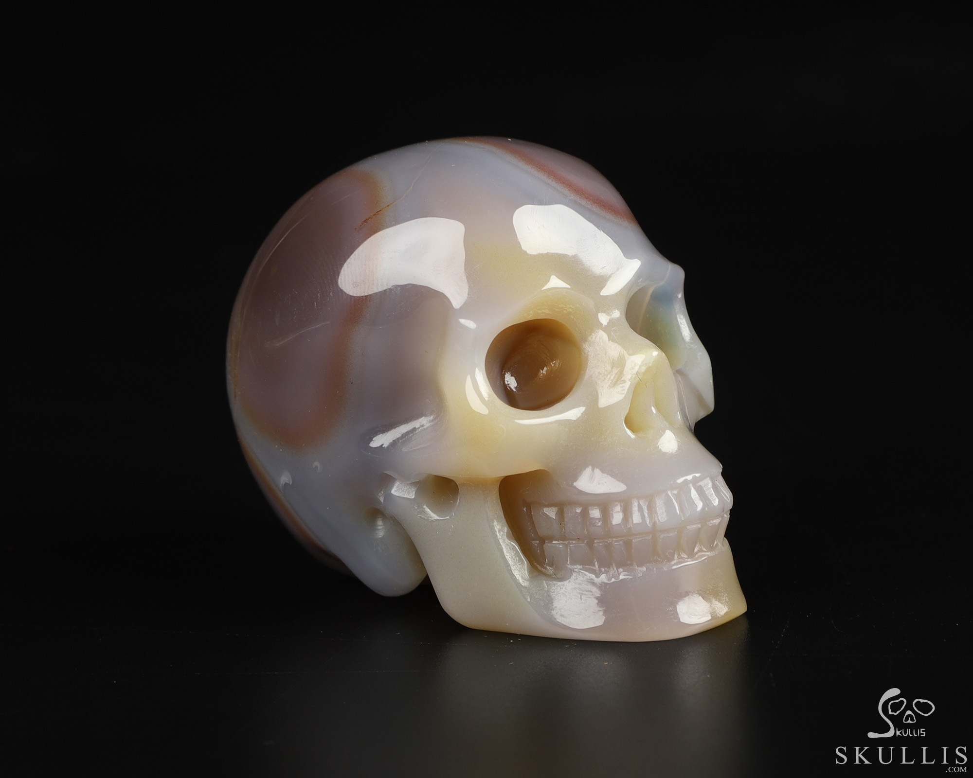 2.0" Agate Hand Carved Crystal Skull, Realistic, Crystal Healing 2.0" Agate Hand Carved Crystal Skull, Realistic, Crystal Healing