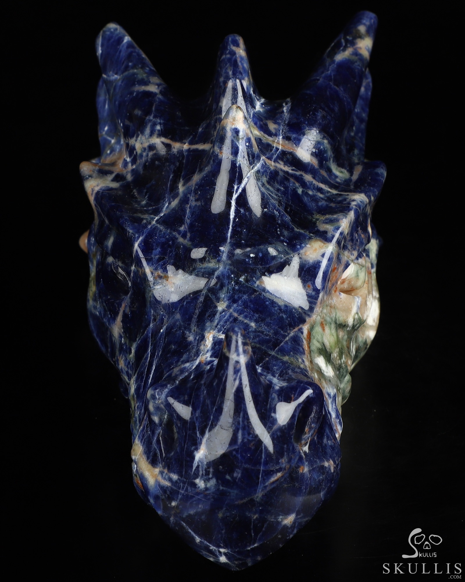 5.7" Sodalite Hand Carved Crystal Dragon Head Skull Sculpture, Crystal Healing 5.7" Sodalite Hand Carved Crystal Dragon Head Skull Sculpture, Crystal Healing