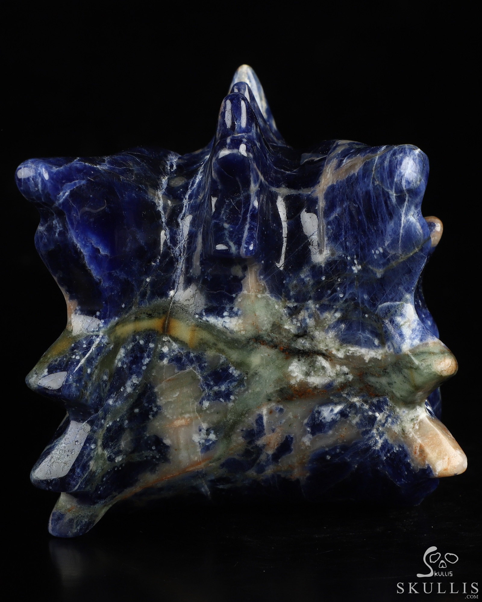 5.7" Sodalite Hand Carved Crystal Dragon Head Skull Sculpture, Crystal Healing 5.7" Sodalite Hand Carved Crystal Dragon Head Skull Sculpture, Crystal Healing