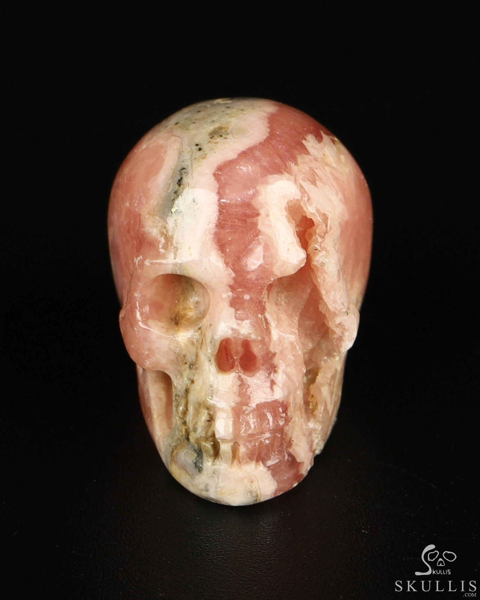0.7" Rhodochrosite Hand Carved Crystal Skull, Realistic, Crystal Healing 0.7" Rhodochrosite Hand Carved Crystal Skull, Realistic, Crystal Healing