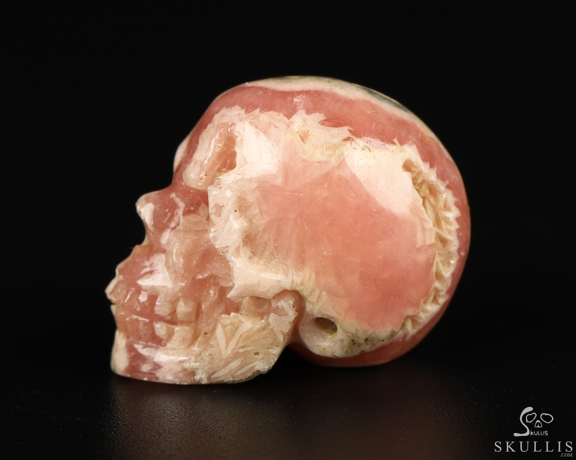 0.7" Rhodochrosite Hand Carved Crystal Skull, Realistic, Crystal Healing 0.7" Rhodochrosite Hand Carved Crystal Skull, Realistic, Crystal Healing