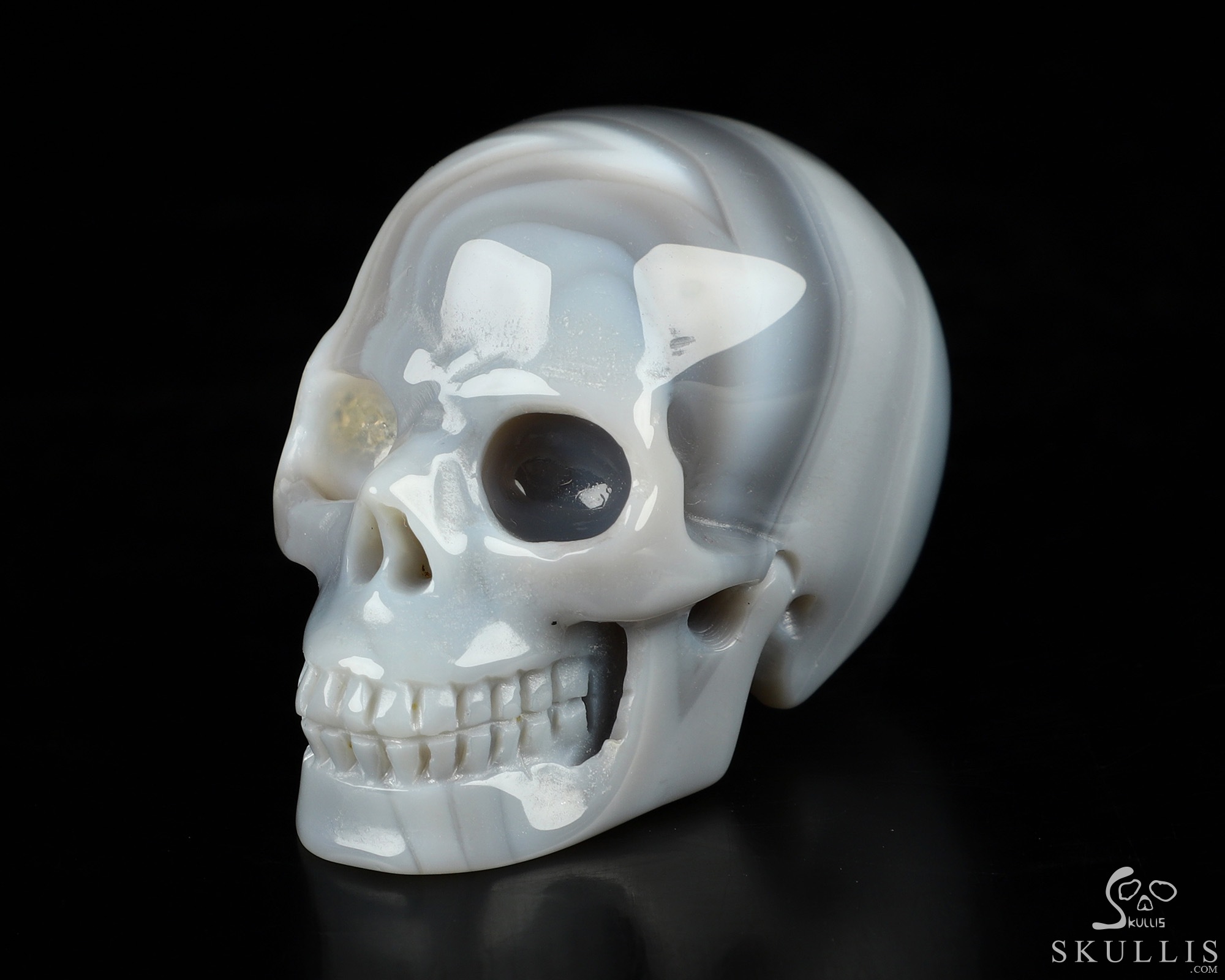 2.0" Agate Hand Carved Crystal Skull, Realistic, Crystal Healing 2.0" Agate Hand Carved Crystal Skull, Realistic, Crystal Healing