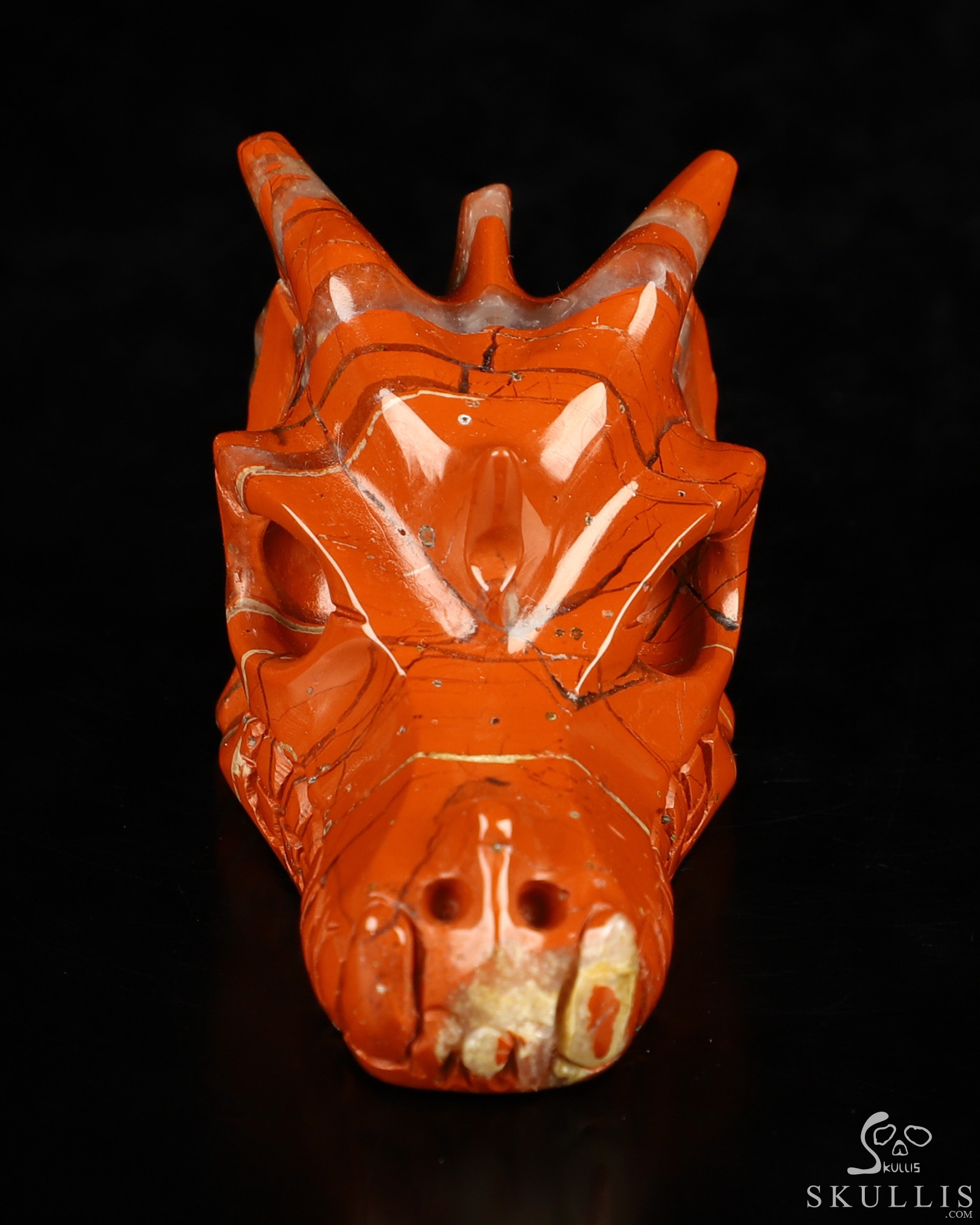 2.0" Red Jasper Hand Carved Crystal Dragon Skull Sculpture, Crystal Healing 2.0" Red Jasper Hand Carved Crystal Dragon Skull Sculpture, Crystal Healing