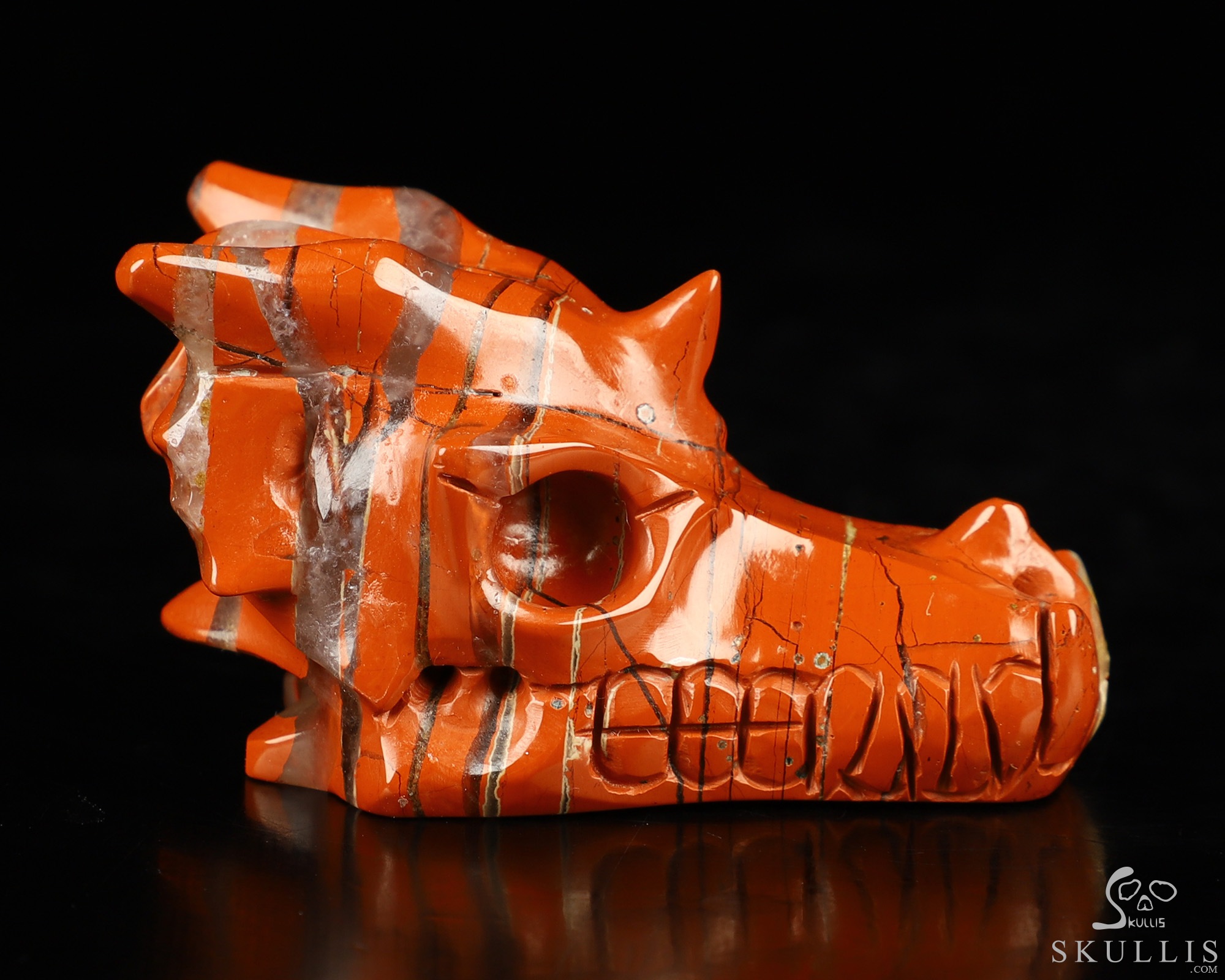 2.0" Red Jasper Hand Carved Crystal Dragon Skull Sculpture, Crystal Healing 2.0" Red Jasper Hand Carved Crystal Dragon Skull Sculpture, Crystal Healing