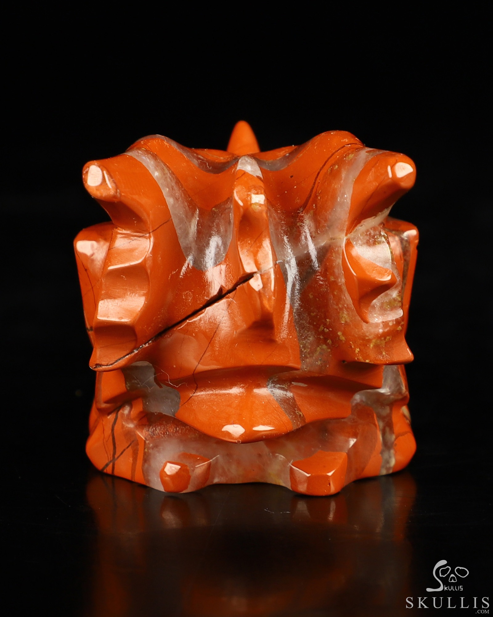 2.0" Red Jasper Hand Carved Crystal Dragon Skull Sculpture, Crystal Healing 2.0" Red Jasper Hand Carved Crystal Dragon Skull Sculpture, Crystal Healing