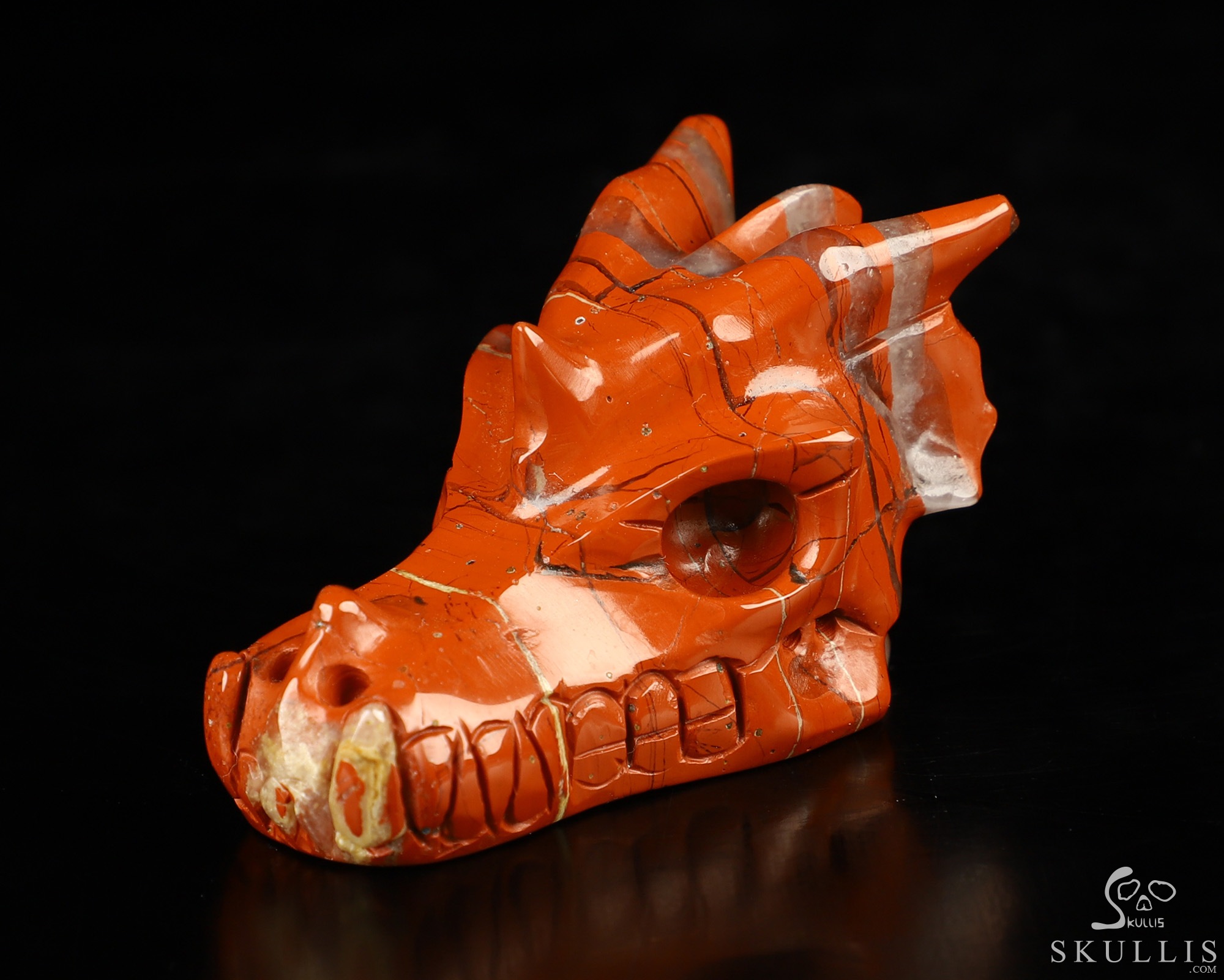2.0" Red Jasper Hand Carved Crystal Dragon Skull Sculpture, Crystal Healing 2.0" Red Jasper Hand Carved Crystal Dragon Skull Sculpture, Crystal Healing
