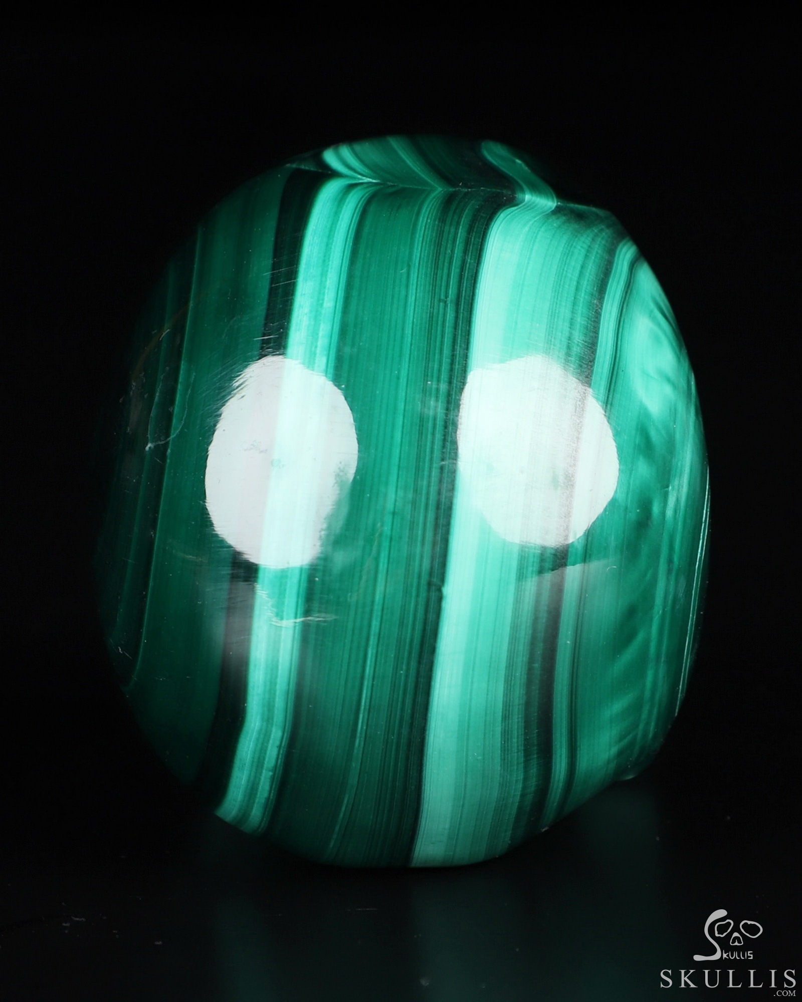 Gemstone 2.0" Malachite Hand Carved Crystal Skull, Realistic, Crystal Healing Gemstone 2.0" Malachite Hand Carved Crystal Skull, Realistic, Crystal Healing