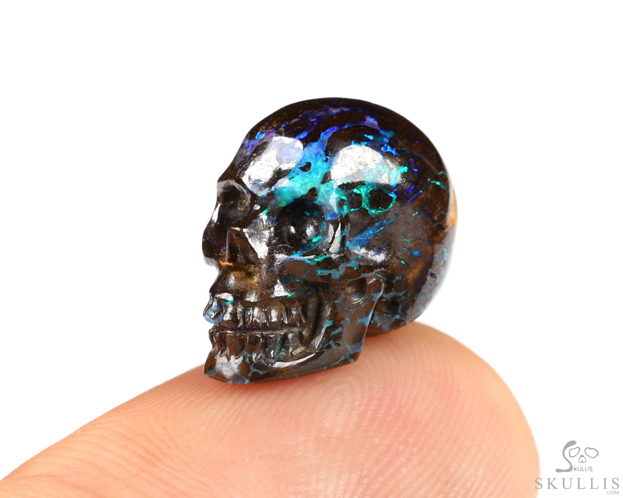 0.5" Matrix Opal Hand Carved Crystal Skull, Realistic, Crystal Healing 0.5" Matrix Opal Hand Carved Crystal Skull, Realistic, Crystal Healing
