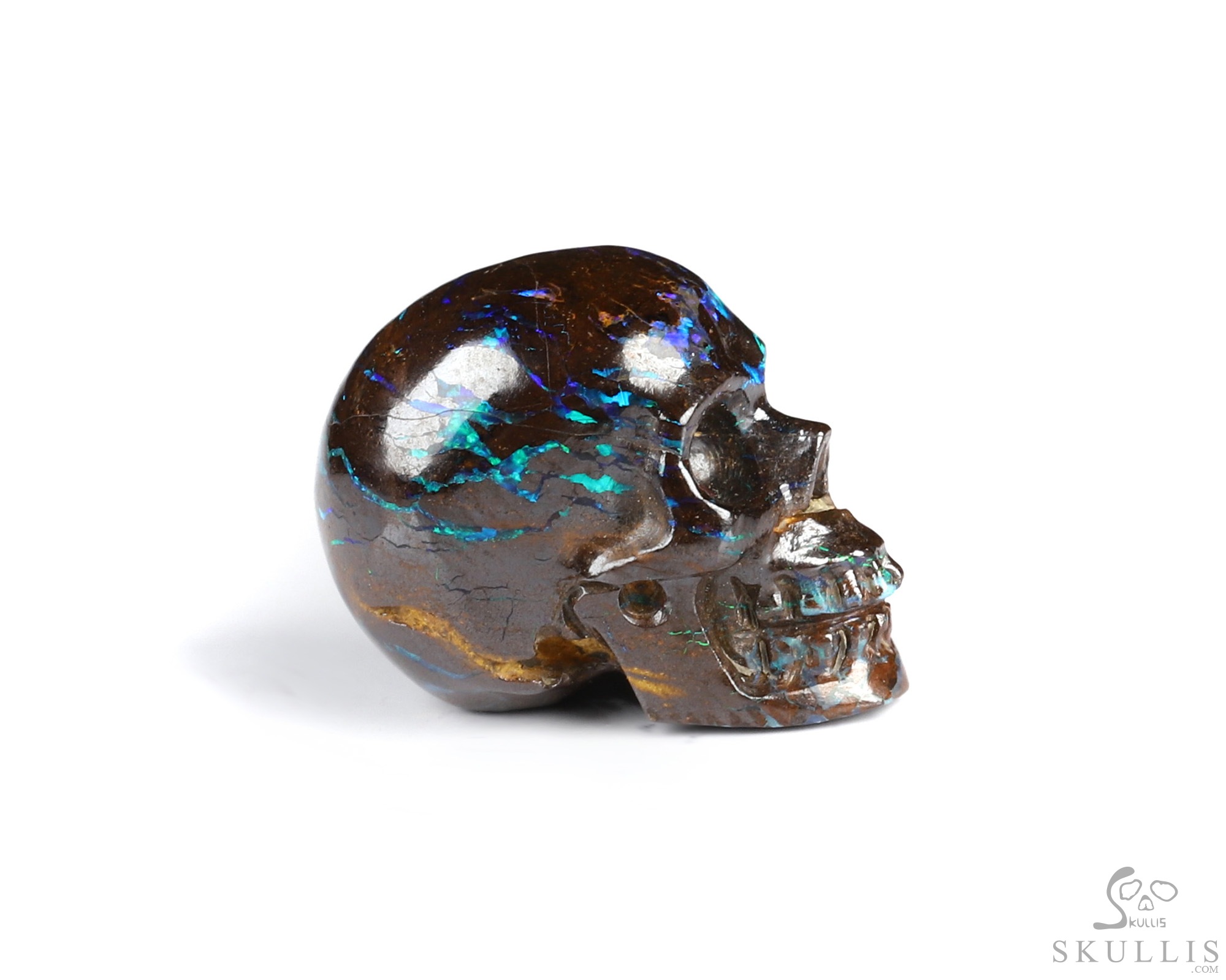 0.5" Matrix Opal Hand Carved Crystal Skull, Realistic, Crystal Healing 0.5" Matrix Opal Hand Carved Crystal Skull, Realistic, Crystal Healing