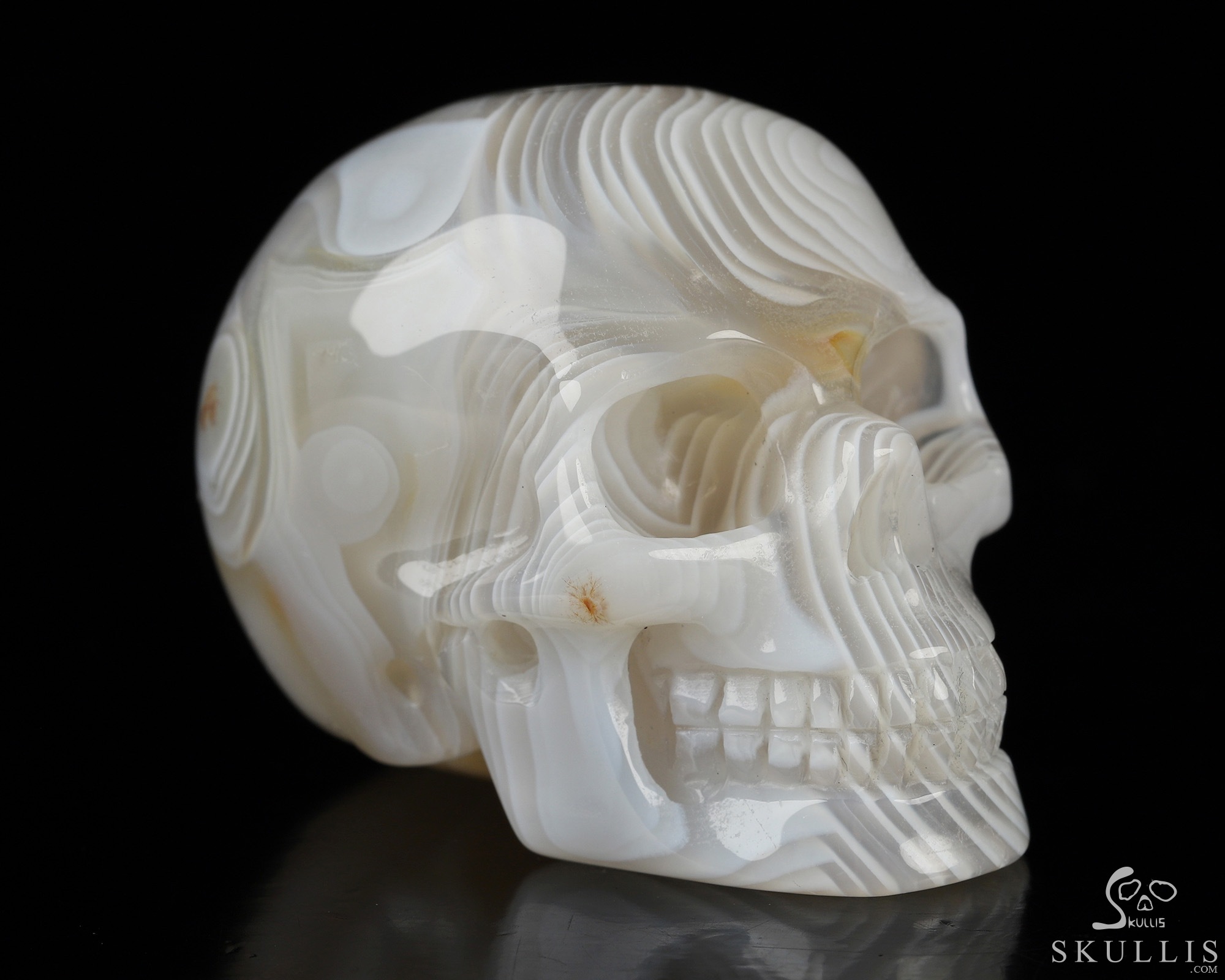 2.0" Banded Agate Hand Carved Crystal Skull, Realistic, Crystal Healing 2.0" Banded Agate Hand Carved Crystal Skull, Realistic, Crystal Healing