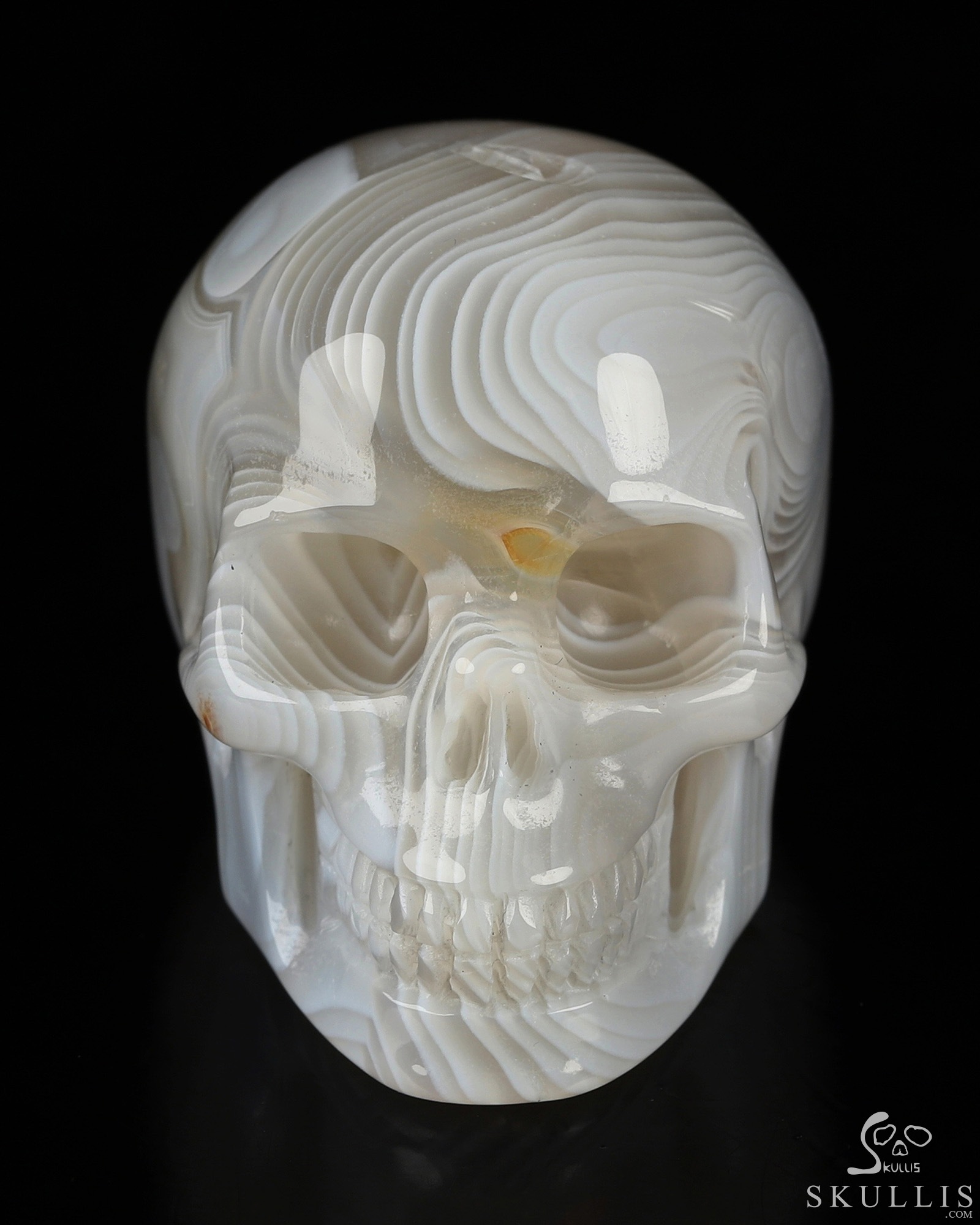 2.0" Banded Agate Hand Carved Crystal Skull, Realistic, Crystal Healing 2.0" Banded Agate Hand Carved Crystal Skull, Realistic, Crystal Healing