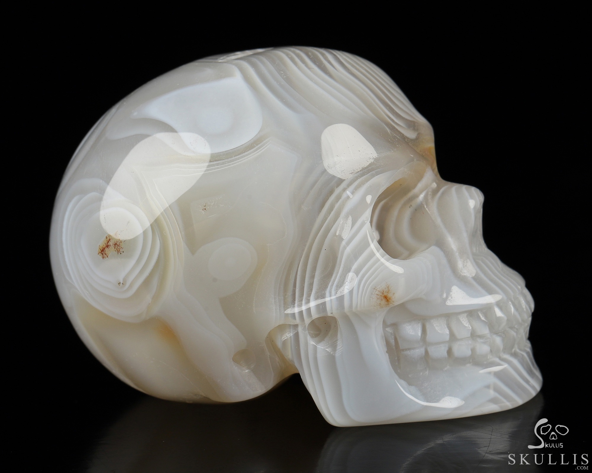 2.0" Banded Agate Hand Carved Crystal Skull, Realistic, Crystal Healing 2.0" Banded Agate Hand Carved Crystal Skull, Realistic, Crystal Healing