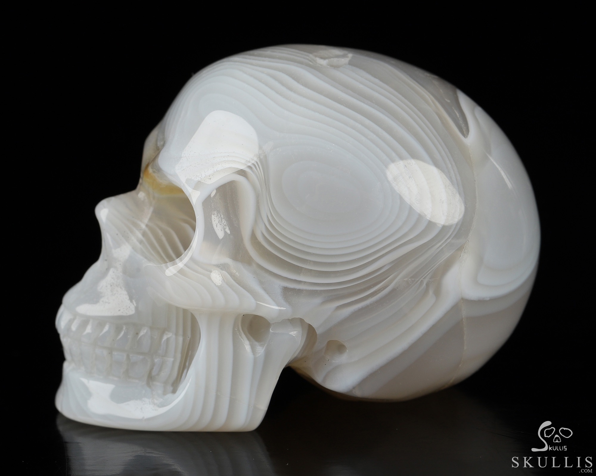 2.0" Banded Agate Hand Carved Crystal Skull, Realistic, Crystal Healing 2.0" Banded Agate Hand Carved Crystal Skull, Realistic, Crystal Healing