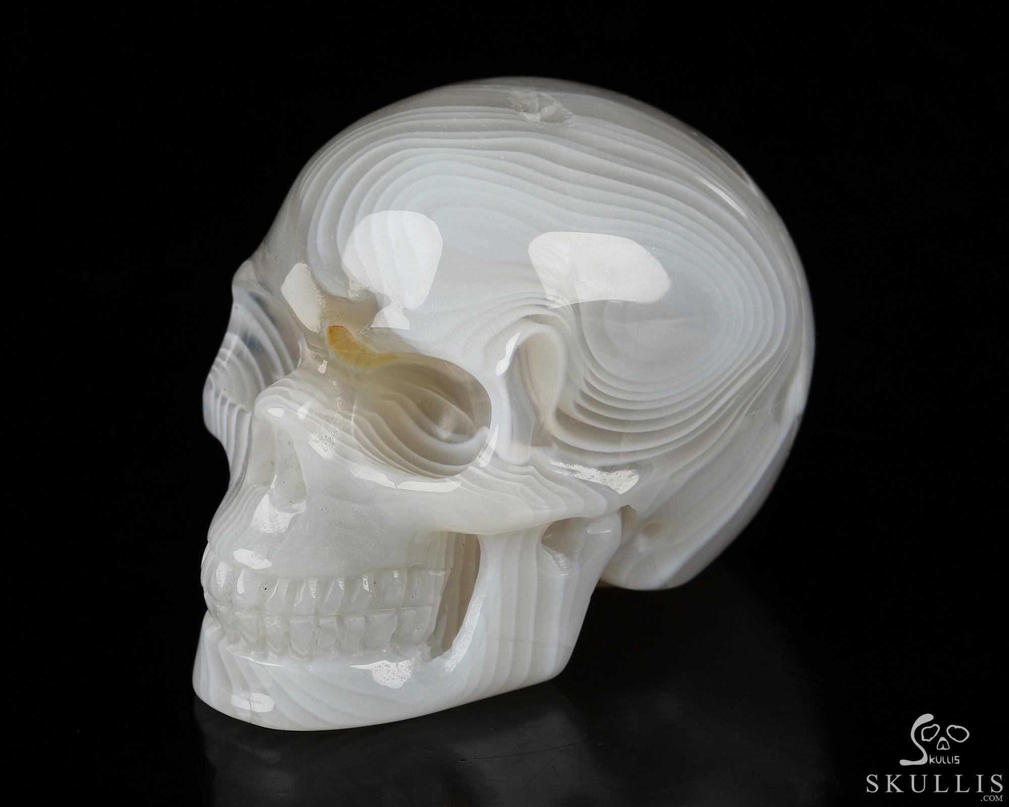 2.0" Banded Agate Hand Carved Crystal Skull, Realistic, Crystal Healing 2.0" Banded Agate Hand Carved Crystal Skull, Realistic, Crystal Healing